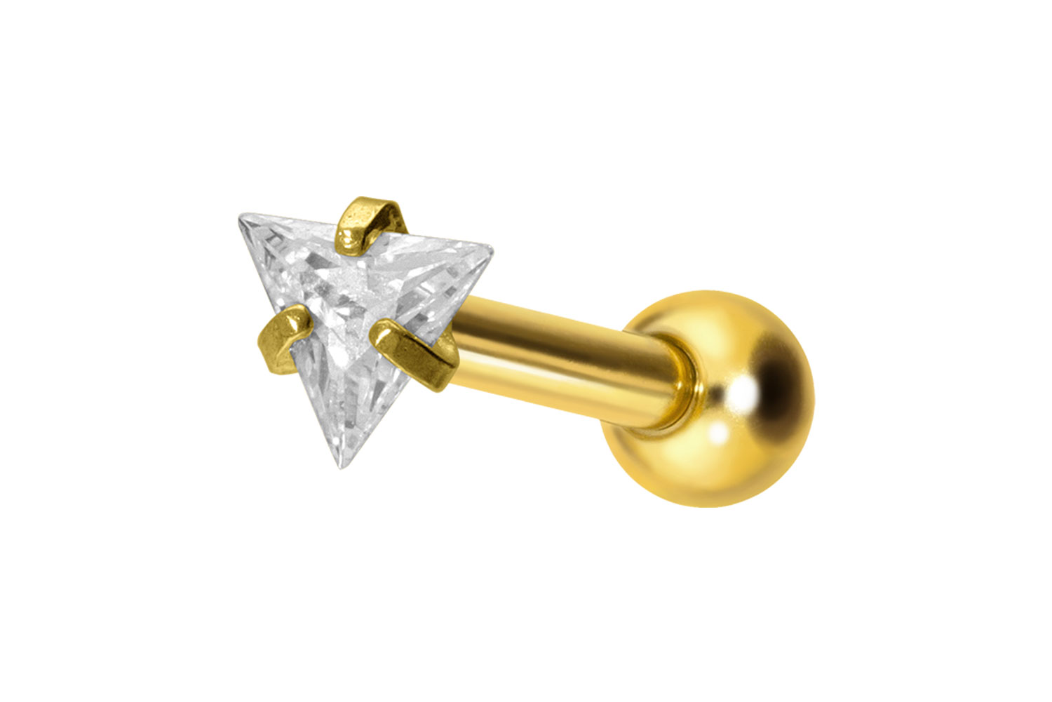 Titanium ear piercing with internal thread SET CRYSTAL TRIANGLE | 6 ...